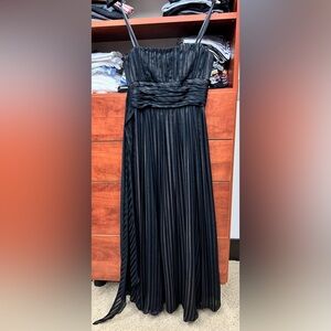 Strapless black silk long dress